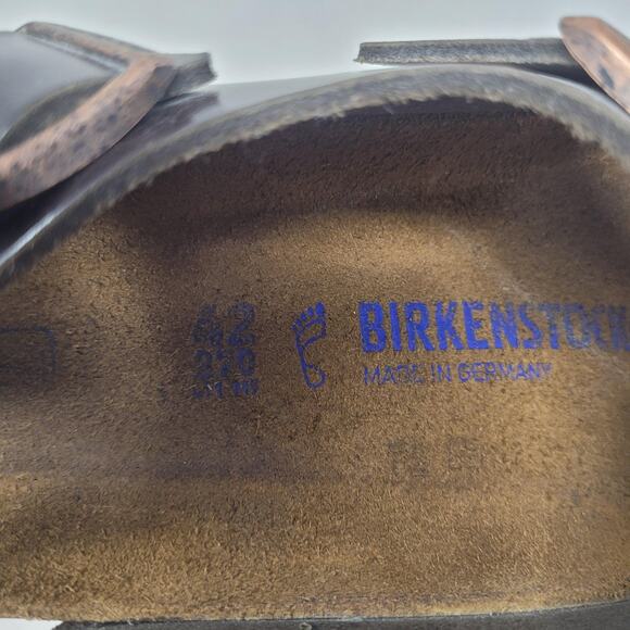 Birkenstock Milano Sandals Mens EU42 US9 Brown Leather Soft Footbed Buckles - Picture 9 of 10